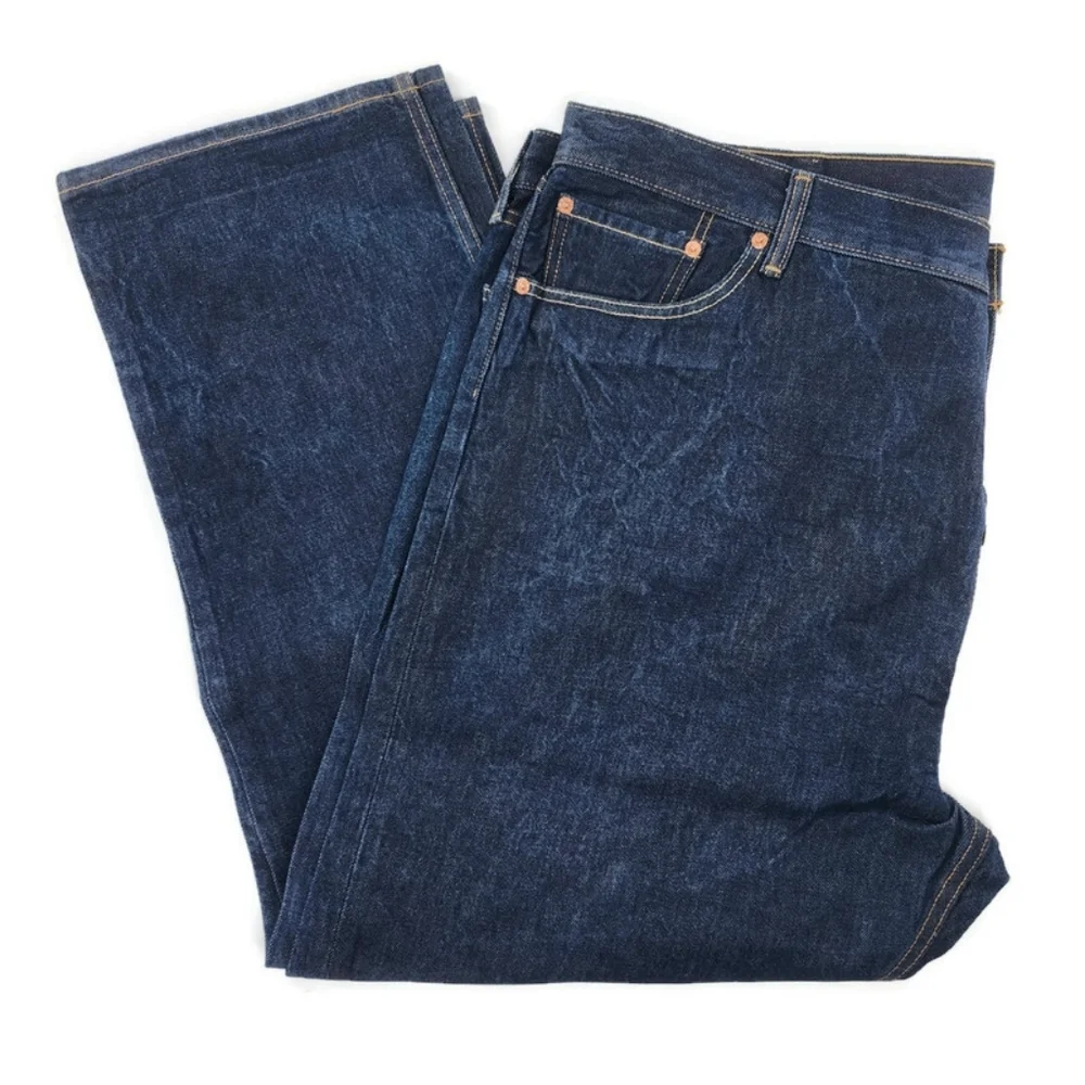 Levi's 501 Dark Blue 100% Cotton Button Fly Denim Jeans 48 X 32 - Picture 4 of 10